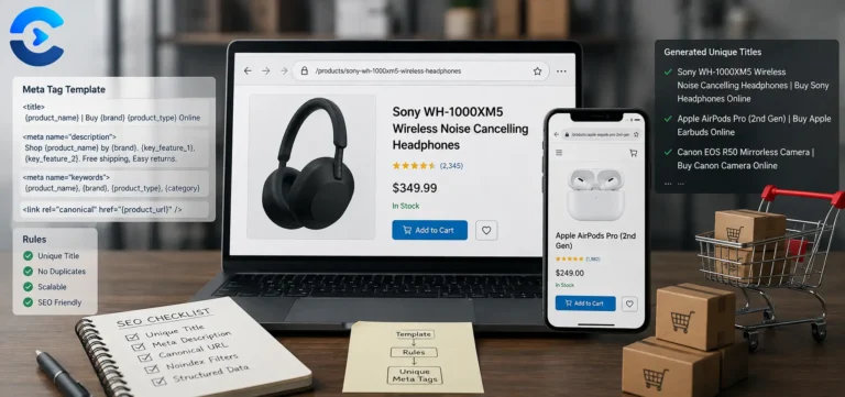 Meta Tags for Ecommerce at Scale Without Duplicate Titles
