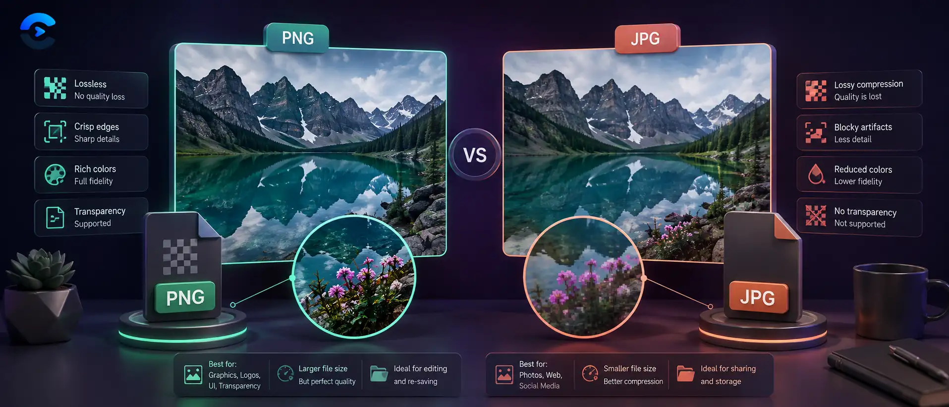 PNG vs JPG Quality Difference: When Each Format Wins
